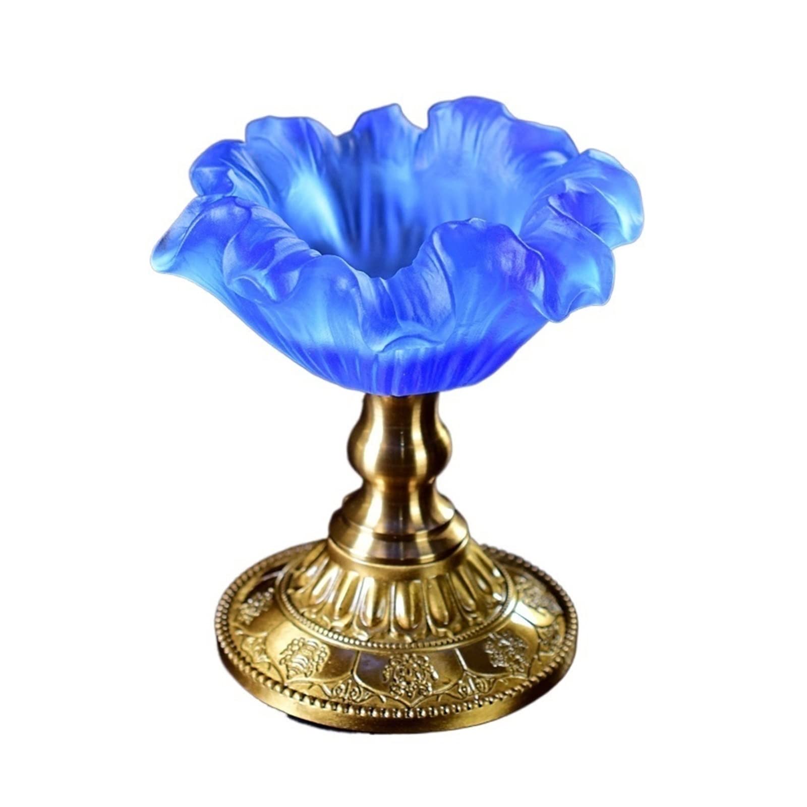 Vintage Candle Stands Candlestick Candle Holder Desk Decoration(Blue)