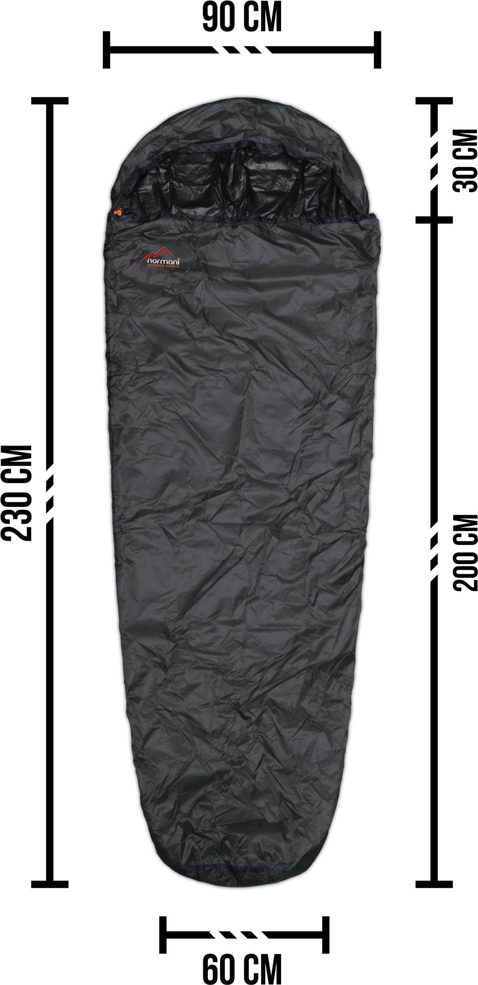 normani Schlafsacküberzug Biwaksack - 100% Wind- und wasserdicht, Atmungsaktivität: 3000 MVP (230 cm x 90 cm)