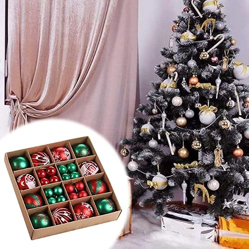 Christmas Ball 3Cm&6Cm Paper Box 44Pcs Decoration Ball Special-Shaped Ball Colored Drawing Ball Decorations Pendant #TOP3