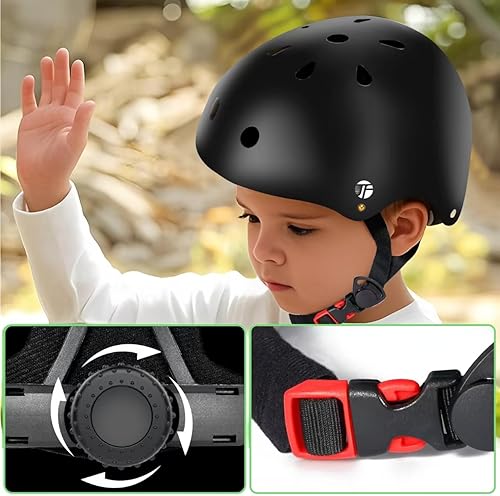 Miniatura 4 de Casco de bicicleta ajustable con gradiente de color para niños pequeños de 3-5-8-14+ años, niñas y niños. Casco para monopatín y bicicleta para