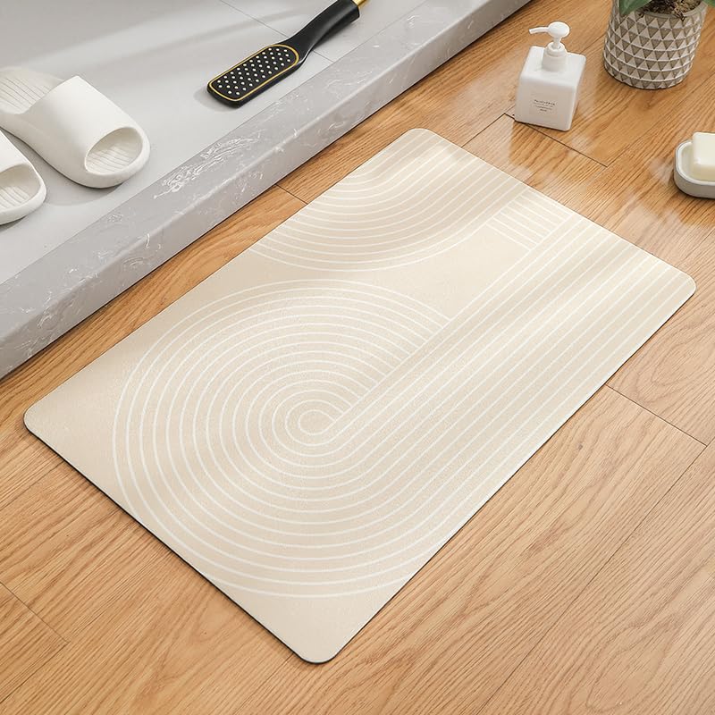 Super Absorbent, Fast Drying Diatomaceous Earth Bath Mat - Non-Slip, Ultimate Bathroom Floor Safety, Quick Clean Shower Mat, Earth-Friendly, Ideal for Bathrooms & Showers, 31.5 x 19.7 inches