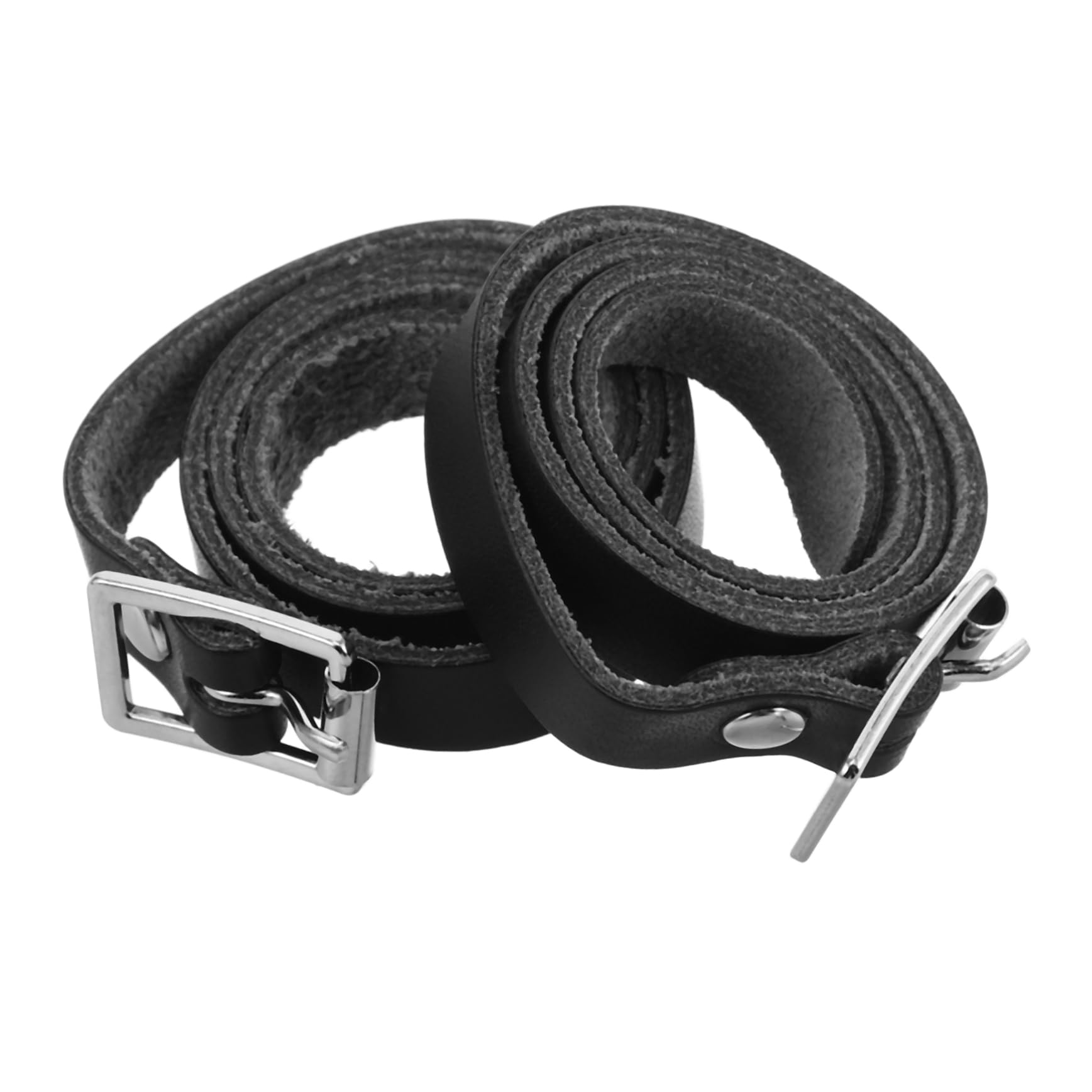 ifundom Stainless Steel Spurs Belt English Spurs Straps for Men Western Boots Straps Pu Surface