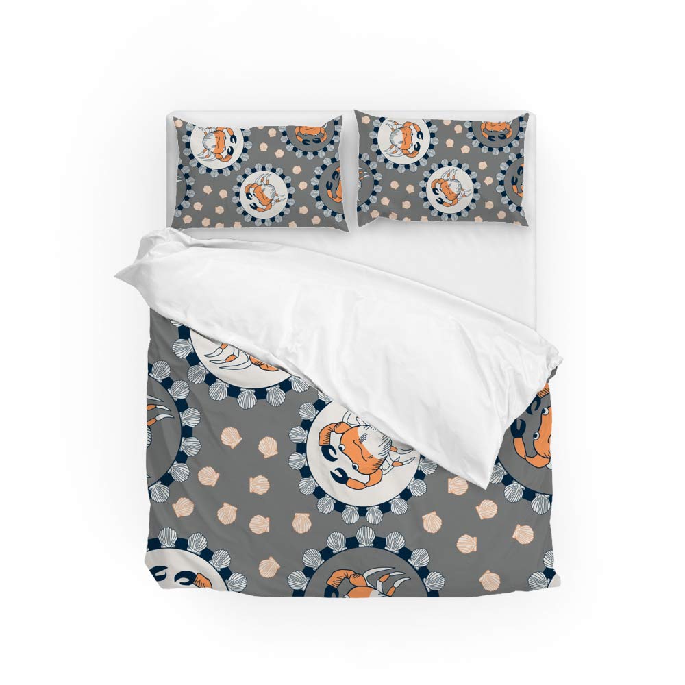 Funda de edredón de cangrejo y concha para cama de matrimonio
