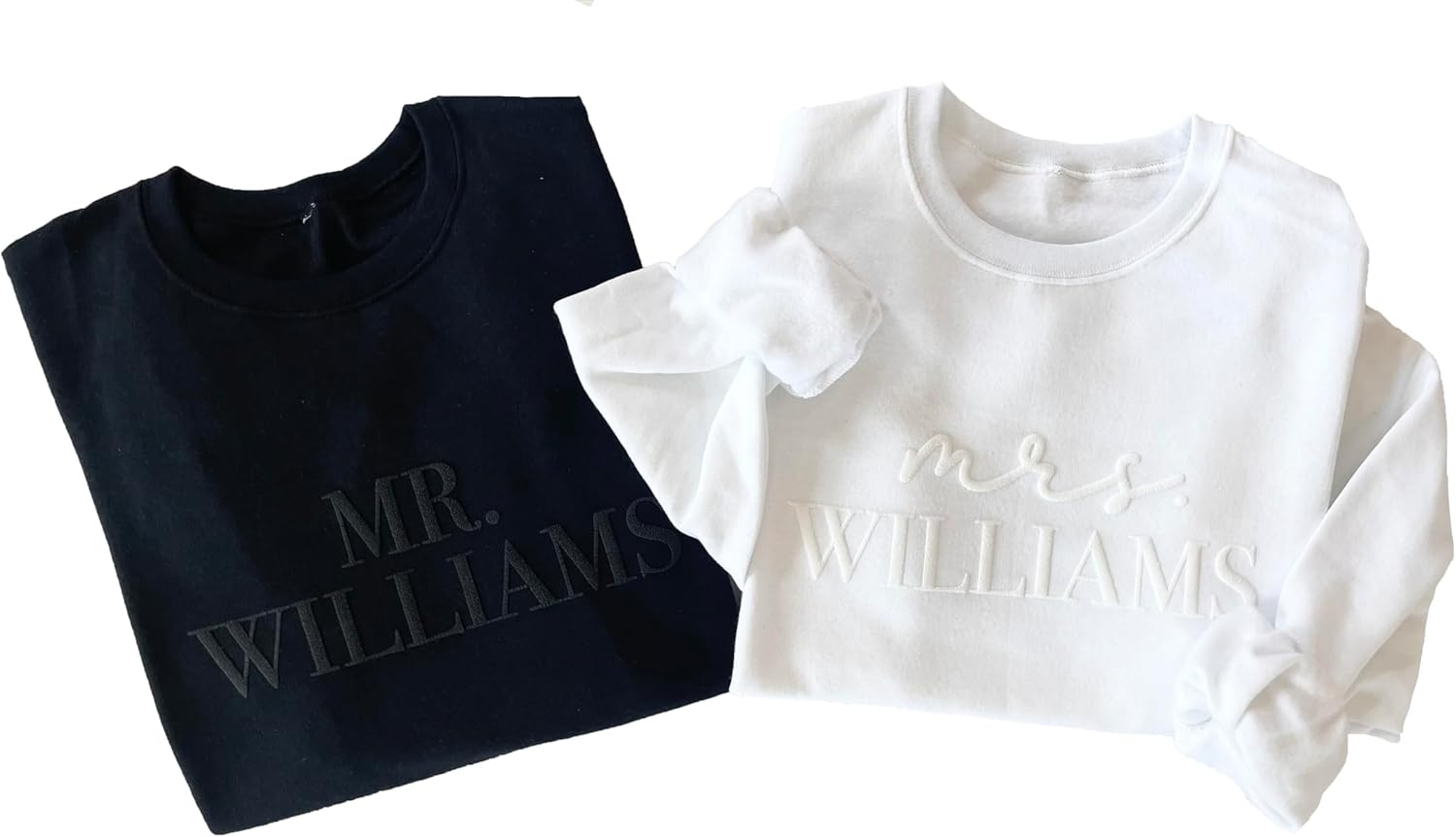 Mrs and Mr Sweatshirt - Honeymoon Outfit - Mrs Sweatshirt - New Mrs Gift White