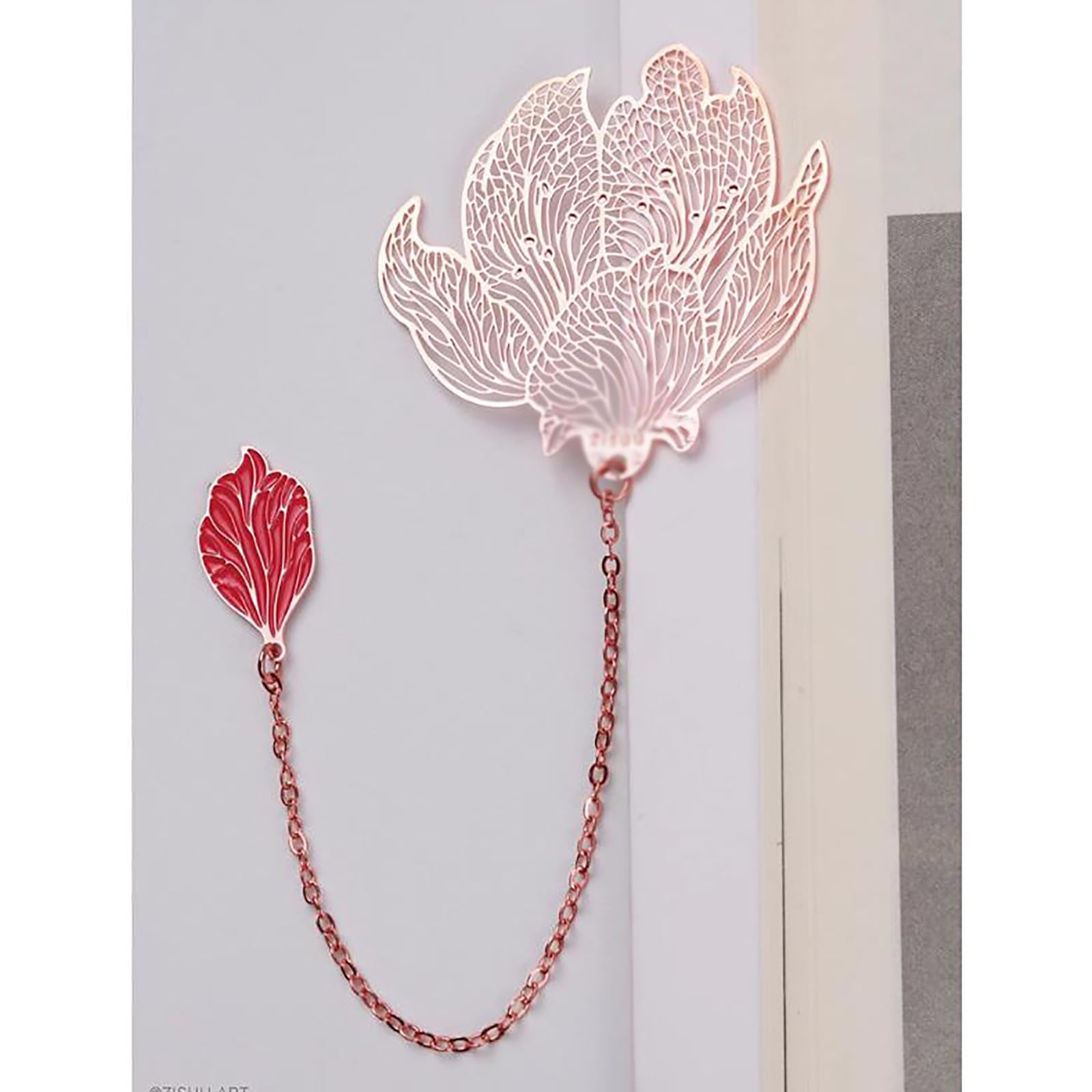 Zakładka w książce,Begonia Metal Copper Artistic Bookmark z żyłkami botanicznymi i kwiatowymi