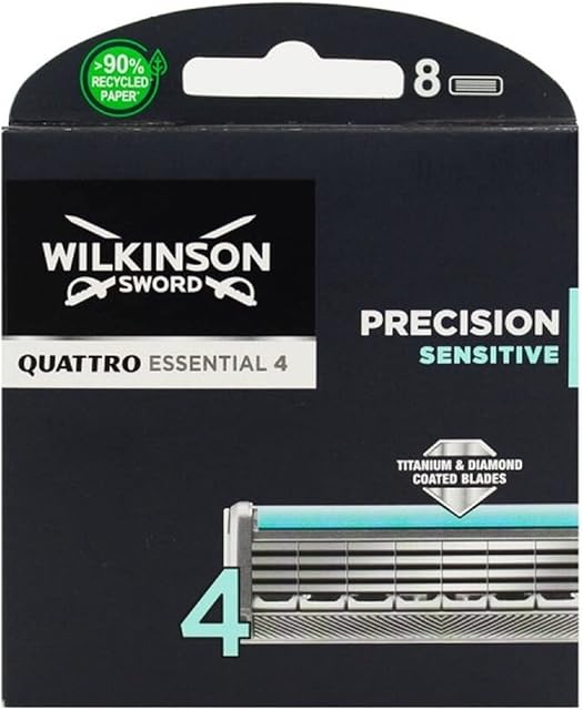 Wilkinson Sword Quattro Titanium Sensitive Razor Blades - Pack of 8 Blades