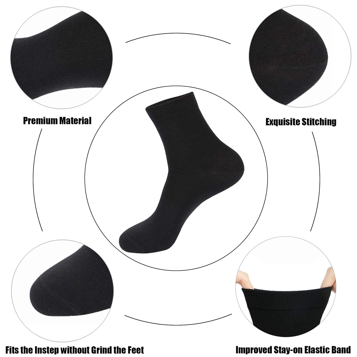 JAMEGIO 10 pares de calcetines deportivos para niños y niñas, transpirables, de algodón suave