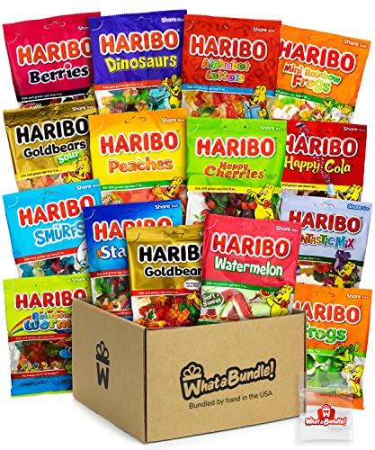 Haribo Gummy Candy Variety Pack Of 15 Flavors - 4.2 Pounds Of Haribo Gummy Shapes And Flavors - Bulk Gummy Bears Pack - Bundle With Whatabundle Pocket Bag #TOP18