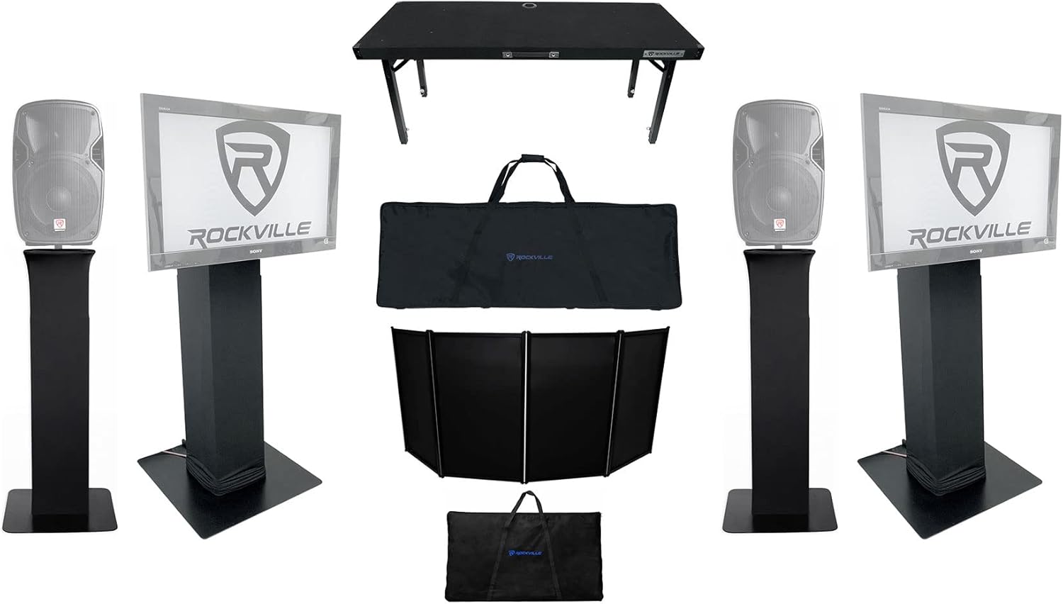 DJ Package w/Black Facade+2 Totem Lighting/Speaker Stands+2