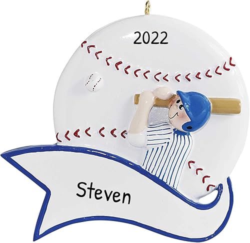 Miniatura 6 de Adorno de béisbol personalizado para árbol de Navidad 2025  Nombre y año personalizado al día siguiente  Celebra su gran victoria  Pelota con