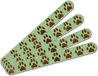 Muddy Dog Paw Print Pattern Double-Sided Nail File Emery Board Set 4 Pack