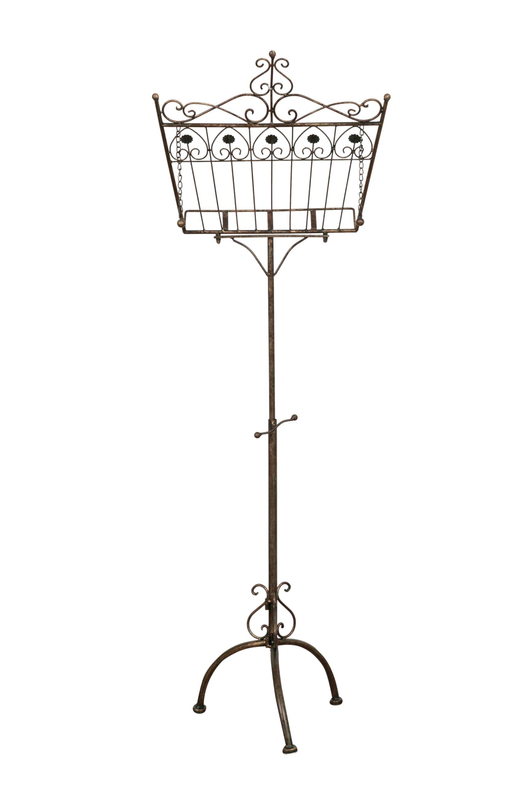 Biscottini Leggio Porta Menu – Pupitre musical en fer forgé de sol L46 x PR32 x H90 – 170 – Support d'affichage publicitaire pliable – Porte-menu restaurant – Publicité pour livres de table