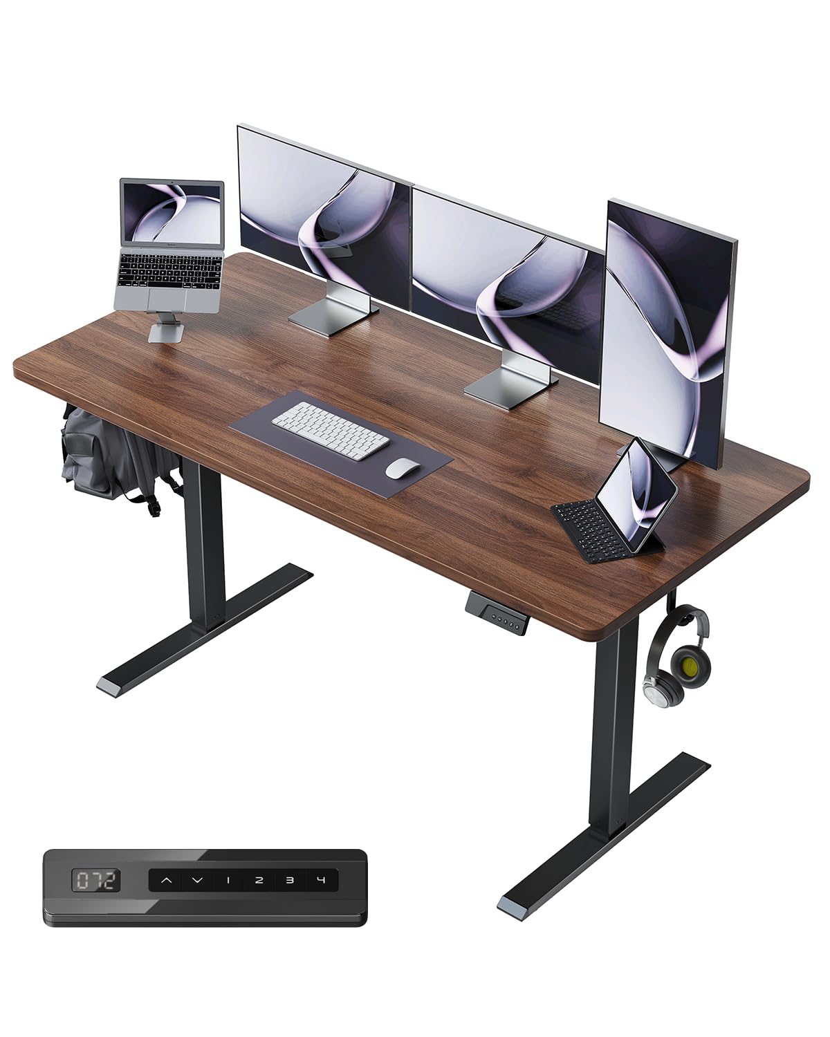 FEZIBO One-Piece Standing Desk Adjustable Height Stand up Home Office Desk 60x24 Inch Electric Standing Computer Desk with