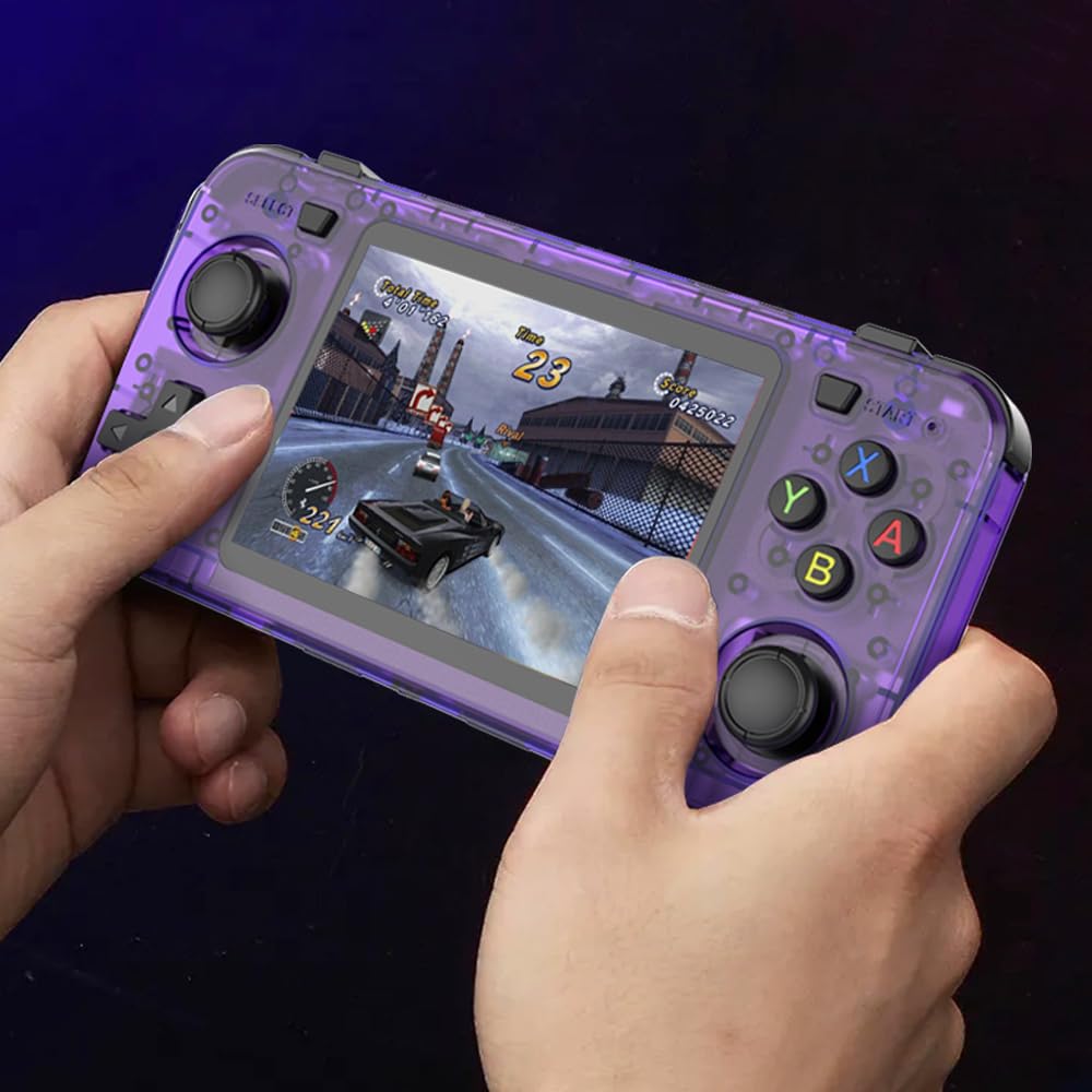 Nuova console da gioco R36H, console portatile per videogiochi con schermo IPS da 3,5", scheda integrata da 128 GB e 20.000 giochi, sistema Open Source Linux (Lila,64g)