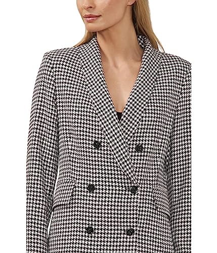 CeCe Houndstooth Double-Breasted Blazer3
