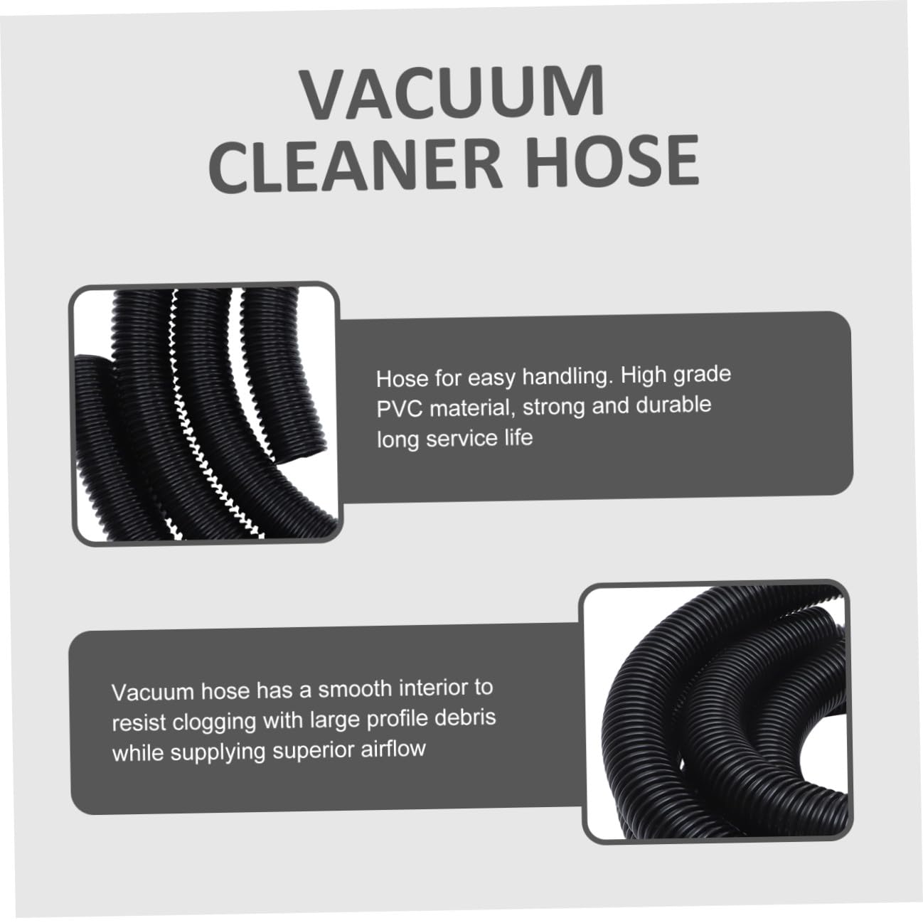 Staubsaugerschlauch 32mm aus Pvc Schwarz Robust und Verstopfungsarm Verlängerung für Staubsauger in Gästehäusern und Waschstraßen