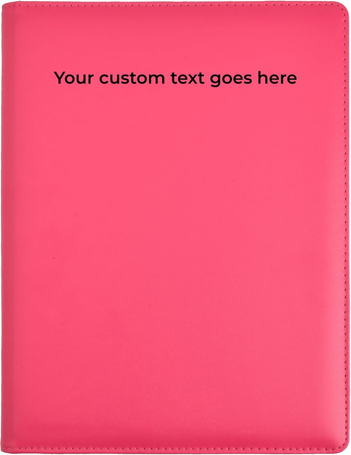 Arpan Personalised Custom Text Professional A4 Display Book, 24 Pockets, 48 Sides, Faux Leather Presentation Folder (Pink)