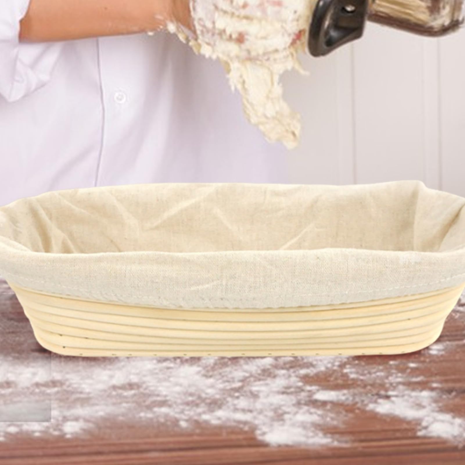 Sauerteig -Teigschüssel - Ovaler Fermentationskorb, Proofing Bowl Mit Rattan Liner | Handgefertigte Brotformwerkzeug Für Vollkornbacken, Vorbereitungskorb Für Heimbäcker Und Brotrezepte