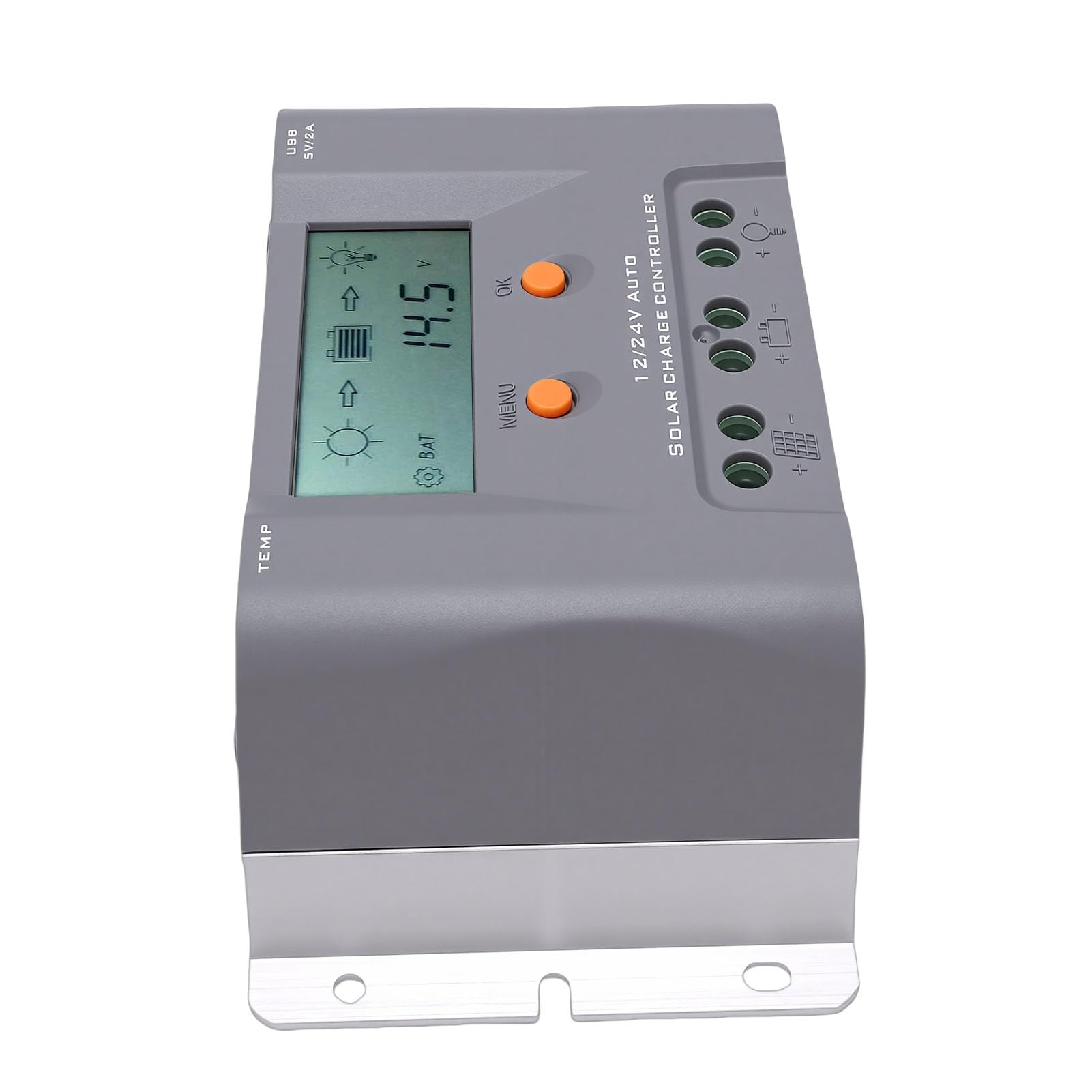 Jeanoko Kontroler ładowania Słonecznego PWM 40A z Wyświetlaczem LCD,