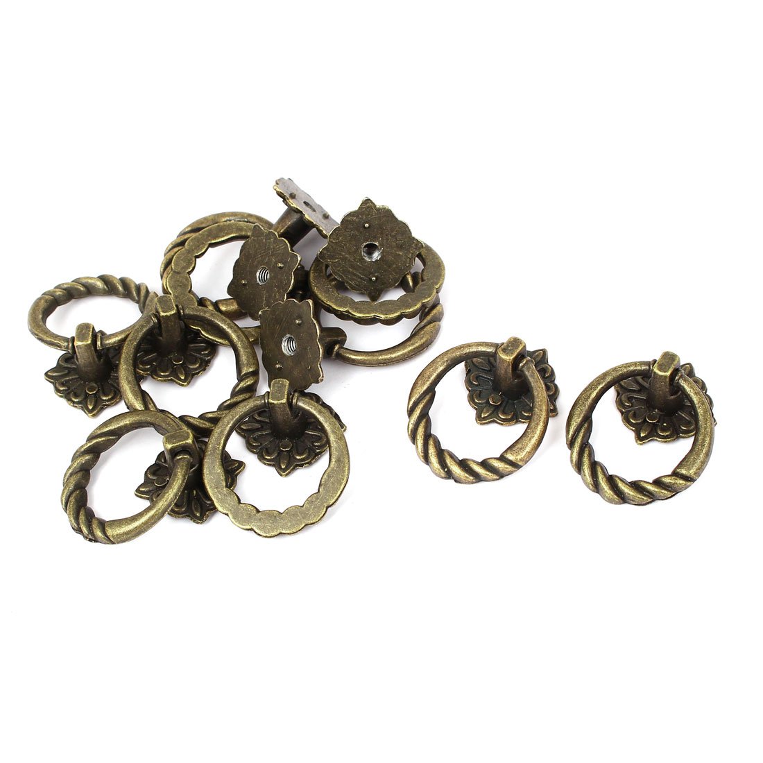 Tirador de puerta para renovar armarios desgastados con pomos de anillo vintage, pack de 10