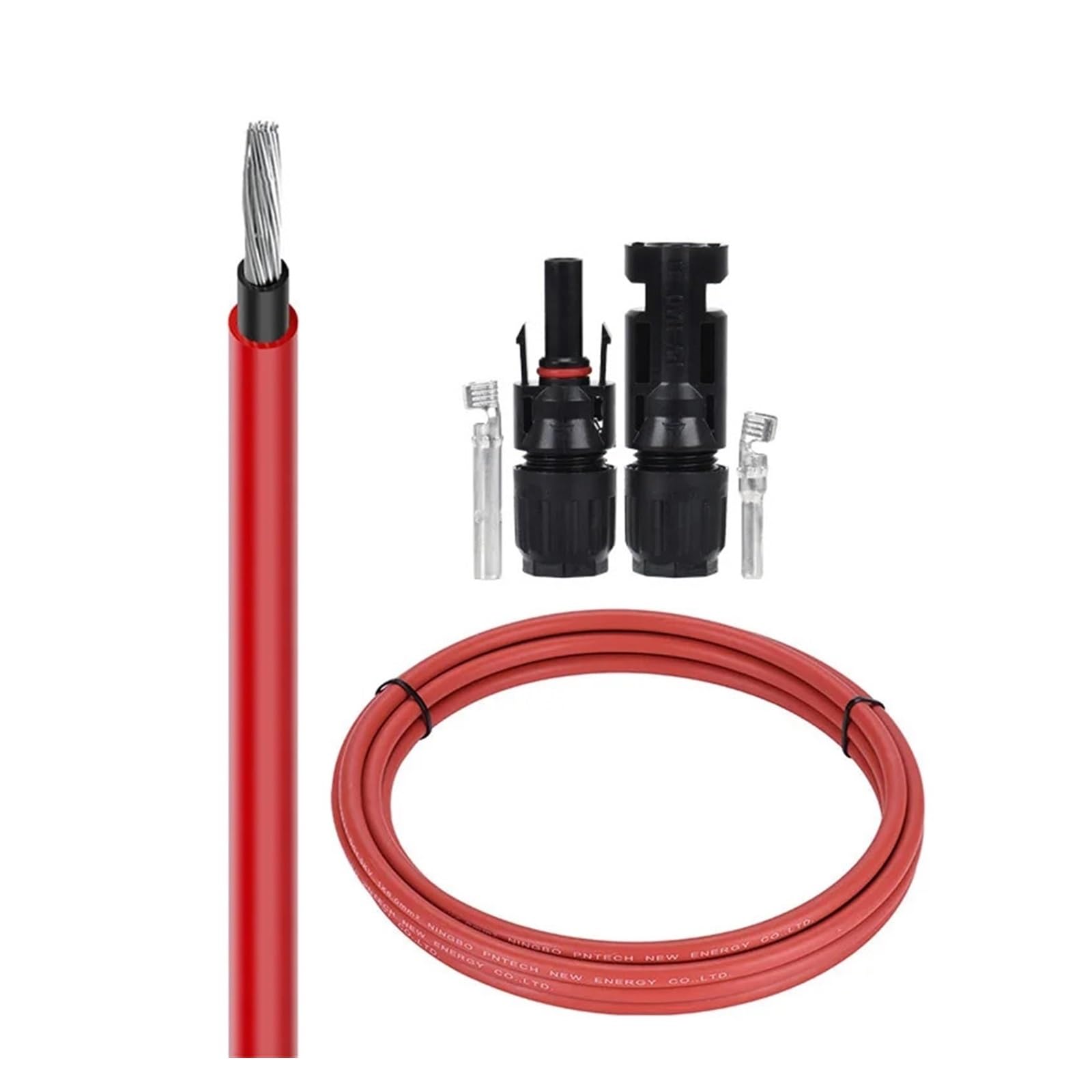Cavo Solare fotovoltaico da 10 m 1,5/2,5/4/6/10/15/25mm² PV1-F Nero Rosso con connettore fotovoltaico Cavo di prolunga for Pannello Solare Isolato in PVC (Color : Type 1, Size : 10M_2.5MM2)