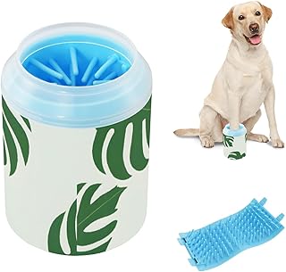 Monstera Leaf Pattern Dog Paw Cleaner for Small Dog Paws Washer Muddy Pet Foot Cleaner