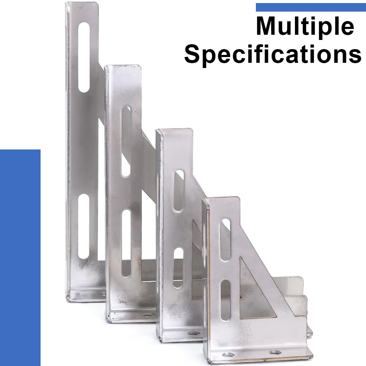 Soporte de tubería en L de 2 piezas, 200 × 250 mm, soporte industrial de acero inoxidable 304, soporte de hierro en ángulo recto, soporte de pared resistente para tuberías de gas o agua.