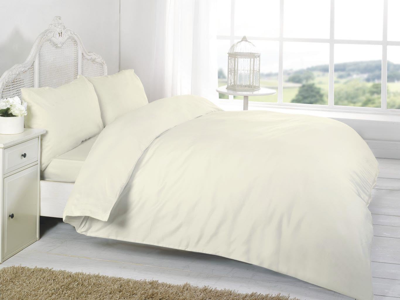 Kampala Hill 200 Thread Count Single Fitted Sheet Combed Egyptian Cotton Cream