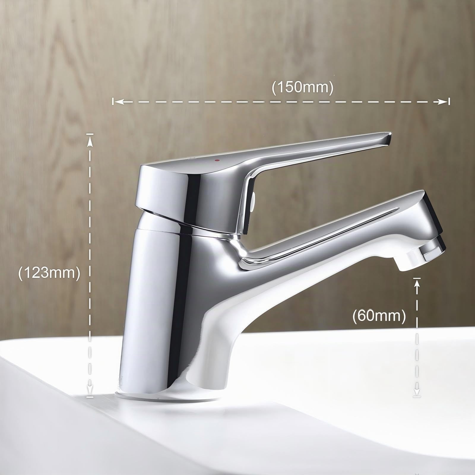 Ibergrif Miscelatore Monocomando Bagno con Flessibili Acqua Calda Fredda 3/8 Pollici da 40 cm, Miscelatore Lavabo Installazione Facile, Installazioni Bagno per Lavelli, Ottone Cromato