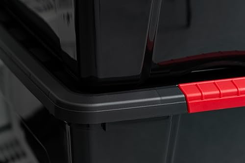 Vista 46 de IRIS USA - Caja de almacenamiento de plástico de 19 cuartos de galón con tapa y pestillos – Paquete de 4 – sin BPA, solución de organización