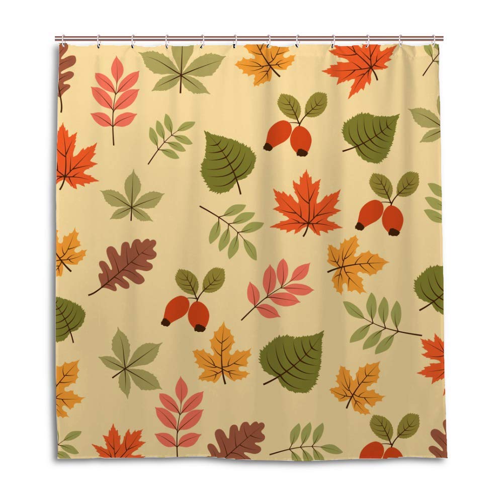 Rideau de douche jaune 152 x 183 cm tissu polyester imprimé végétal