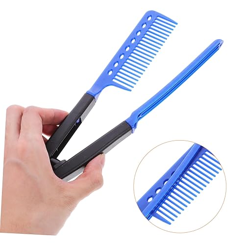 Miniatura 8 de 2 peines para alisar el cabello en forma para mujeres, herramienta profesional de peluquería y azul para uso en salón y peinado de cabello