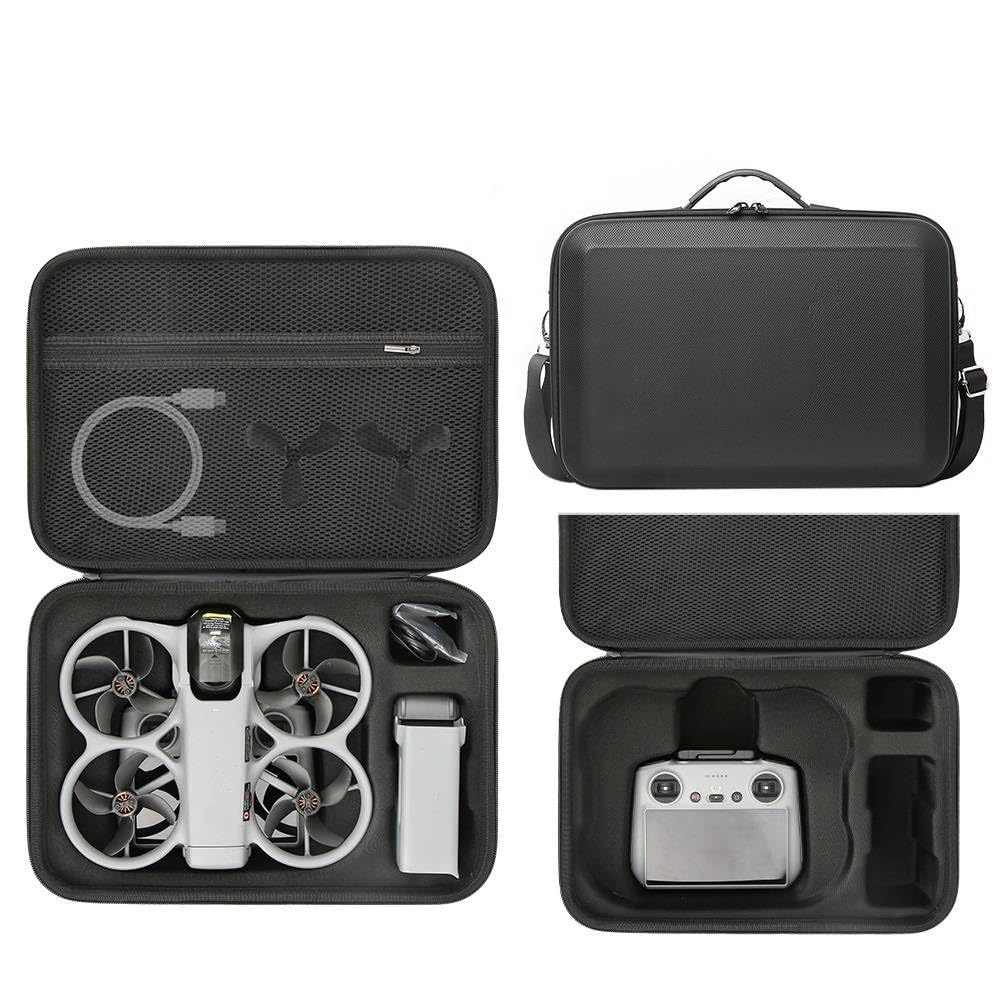 Avata 360 Carrying Case, Travel Hard Case for DJI Avata 360 Accessories, Portable PU Storage Shoulder Bag for DJI Avata 360 Drone, RC 2 Remote Controller and Battery Charging Hub (Black)