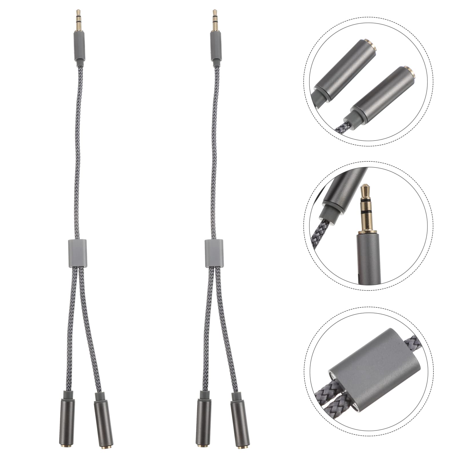 Gatuida 6pezzi Cavi Audio Splitter Intrecciato Da Adattatori Stereo Per Cuffie Dual Jack Femmina Per Dispositivi Digitali Massima Durabilità e Conducibilità Audio