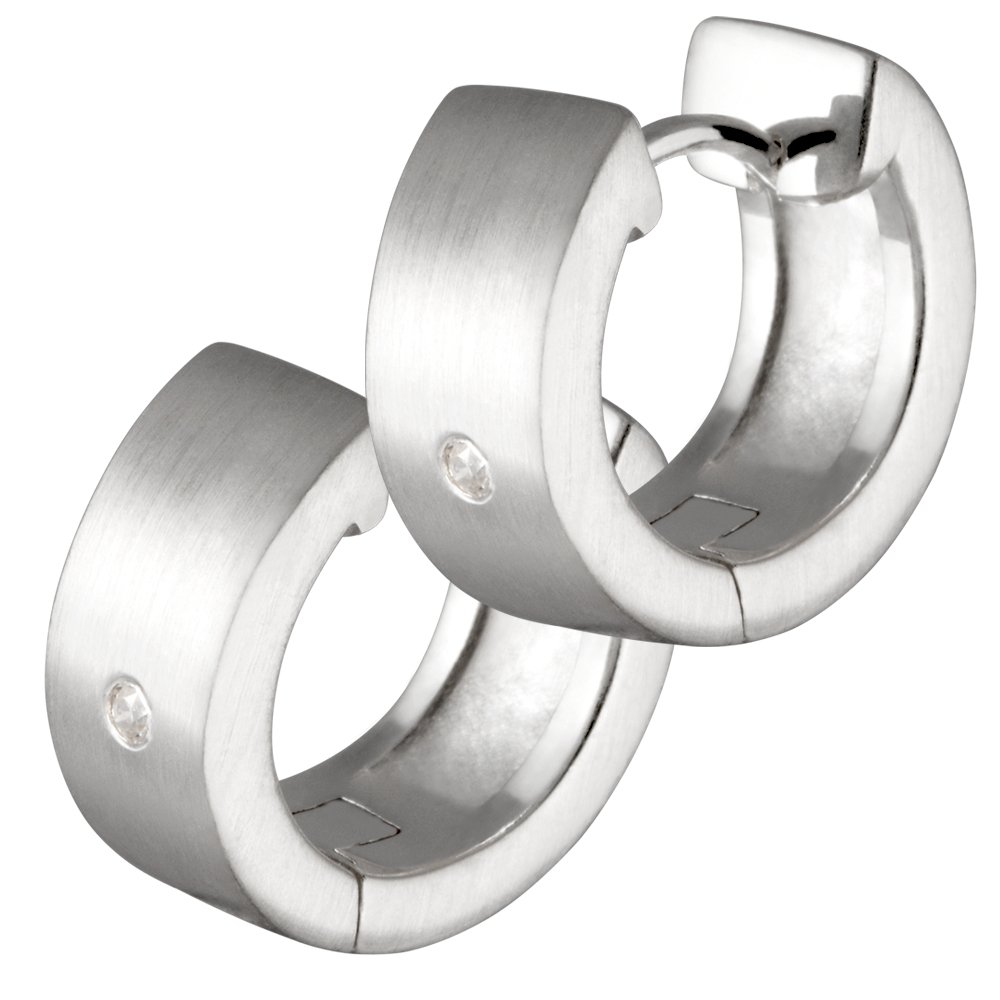 Vinani Orecchini A Cerchio In Argento 925 Con Zircone – Eleganti E Ipoallergenici