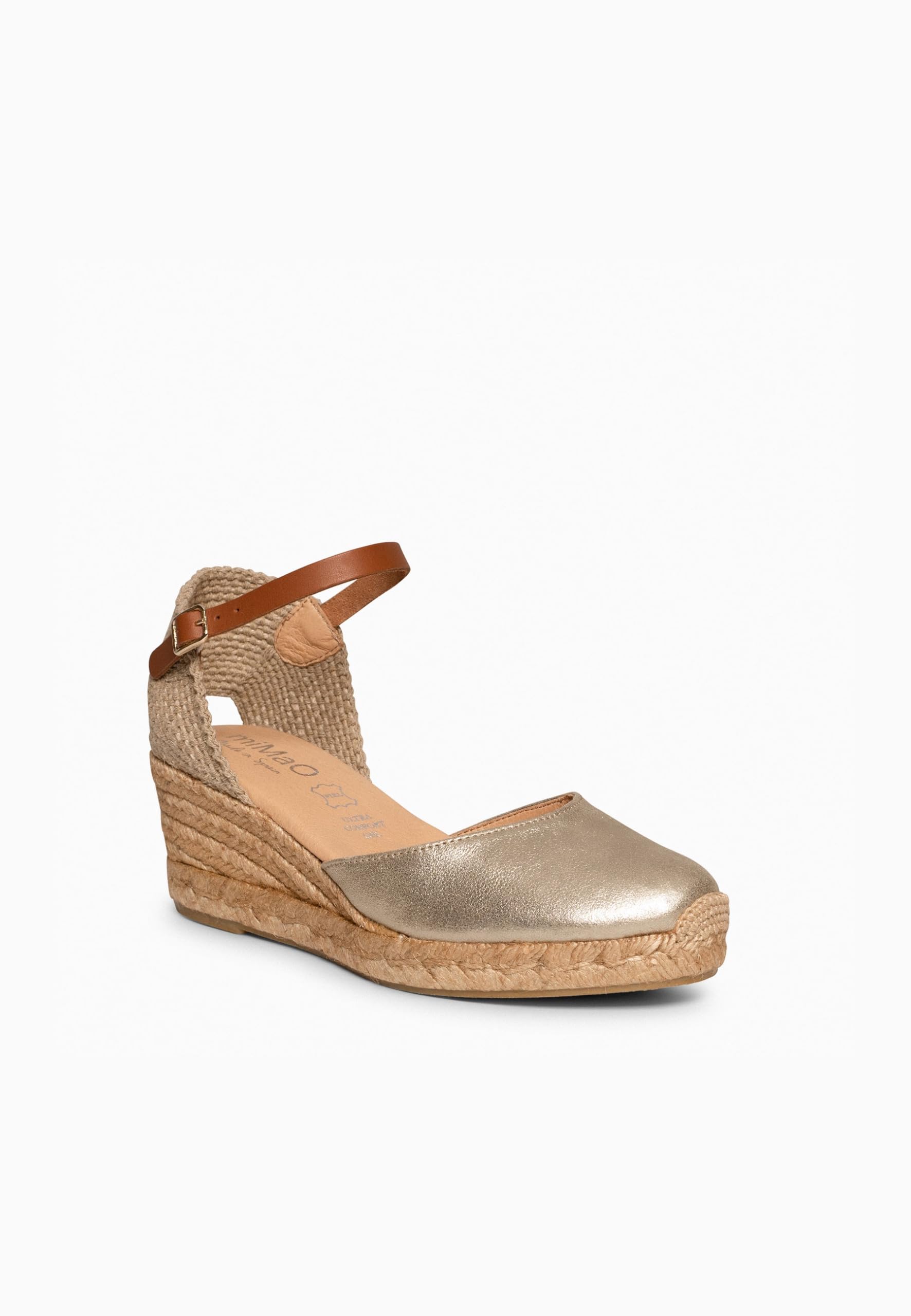 miMaO. Espadrilles à Talon compensé en Cuir. Fabriquées artisanalement