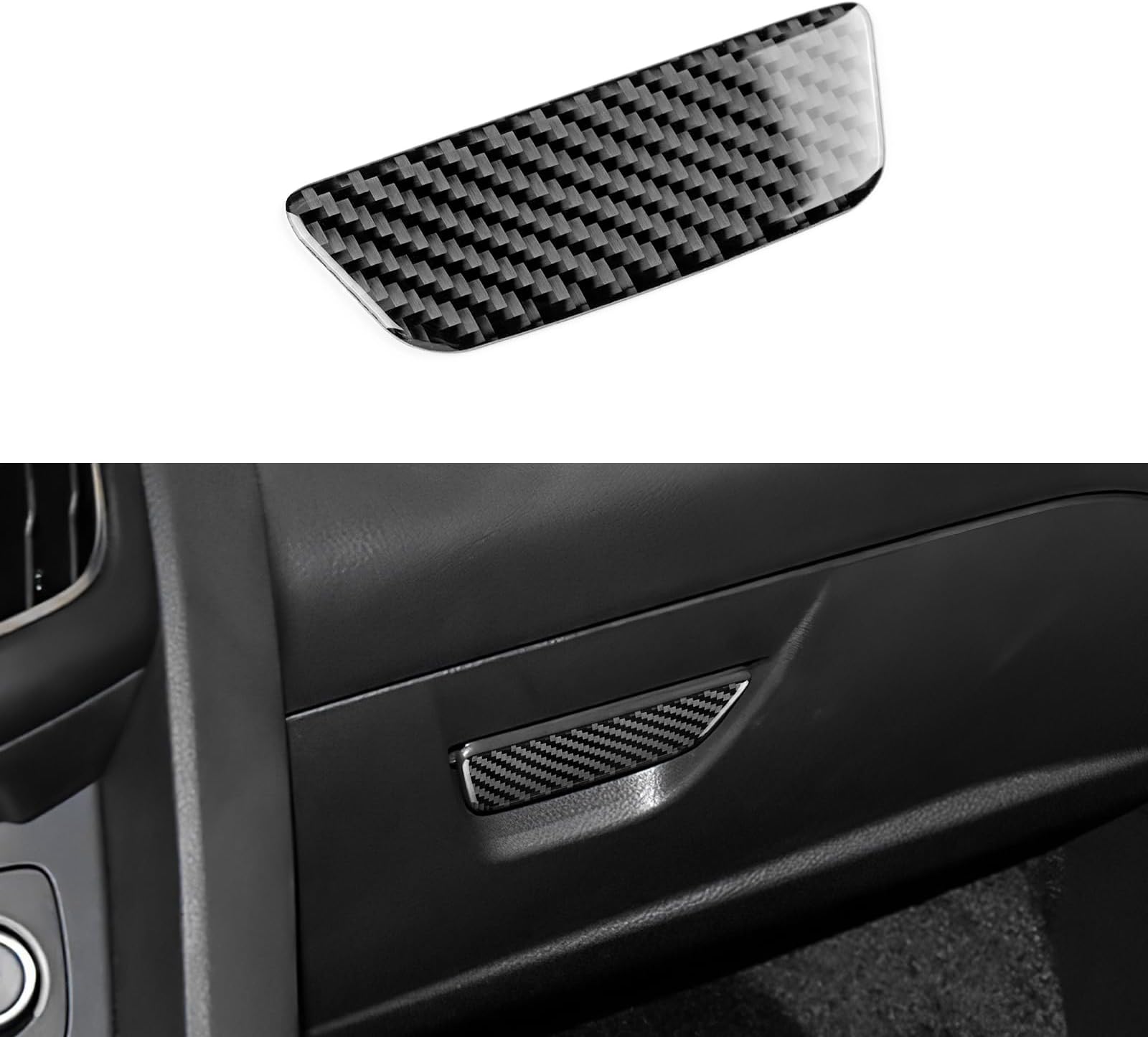 Real Carbon Fiber Passenger Toolbox Switch Center Control Covers for Ford Focus RS/ST/SE/ECO Boost (2012 2013 2014 2015 2016 2017 2018), Interior Decal Car Accessories, Black