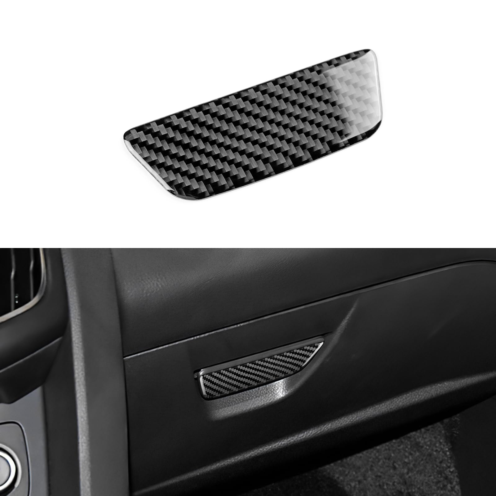 Real Carbon Fiber Passenger Toolbox Switch Center Control Covers for Ford Focus RS/ST/SE/ECO Boost (2012 2013 2014 2015 2016 2017 2018), Interior Decal Car Accessories, Black