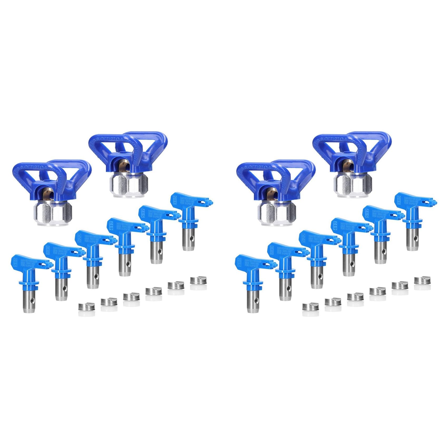 Jnchdghwa Blue Tips For Airless Sprayer, Reversible Airless Paint Sprayer Nozzle Tips 12Pc With 4Pc Nozzle Seats