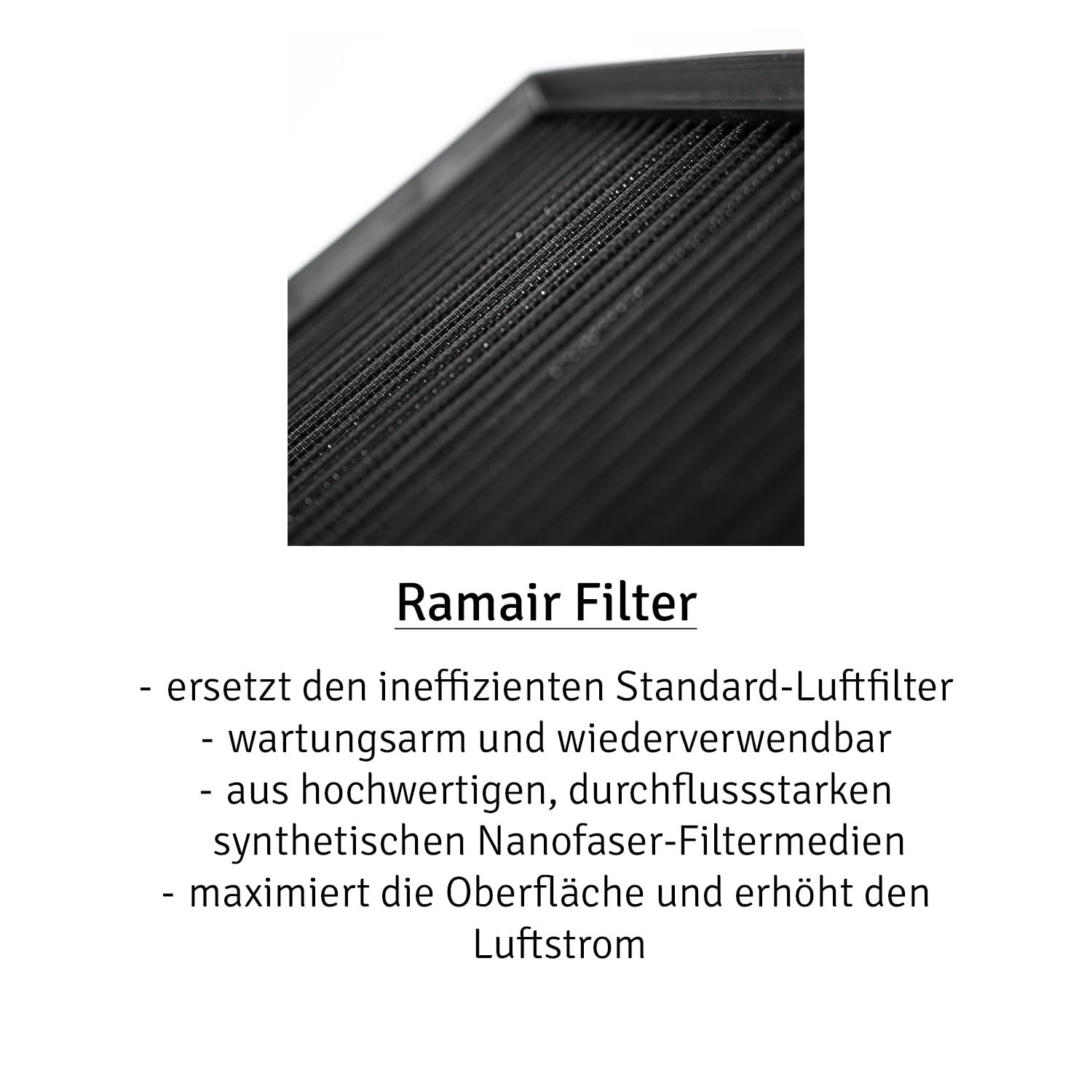 Ramair Filtro Aria Proram PPF-1869 – In Nanofibra Lavabile Per Ford Focus ST/RS, Volvo C30, Mazda 3 – Prestazioni