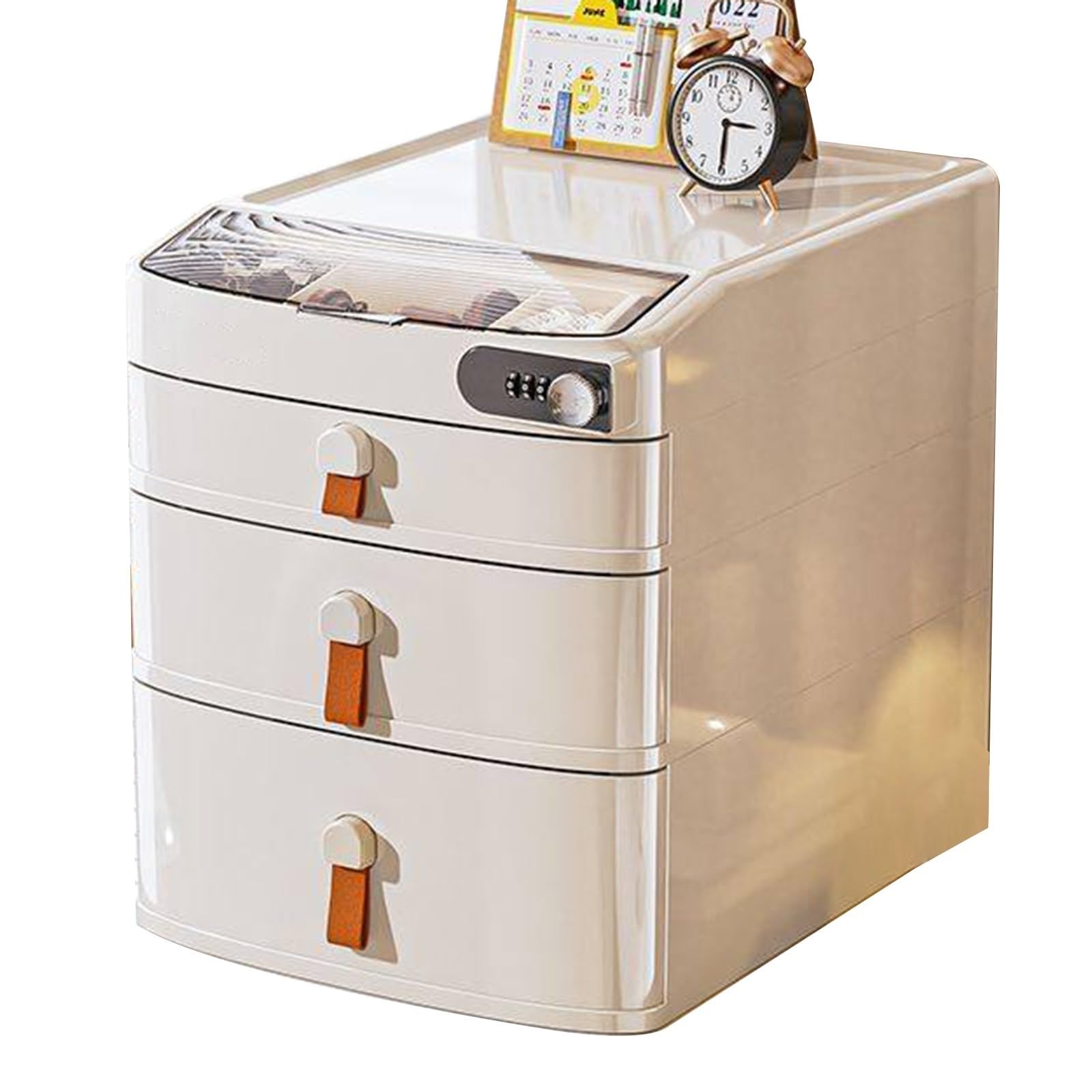 Archivador De Escritorio Con Cerradura Combinada, Archivador Con Cajón | Organizador De Almacenamiento De Documentos A4 De Gran Capacidad, Para Uso Financiero De Oficina Y Escuela(3-layers)