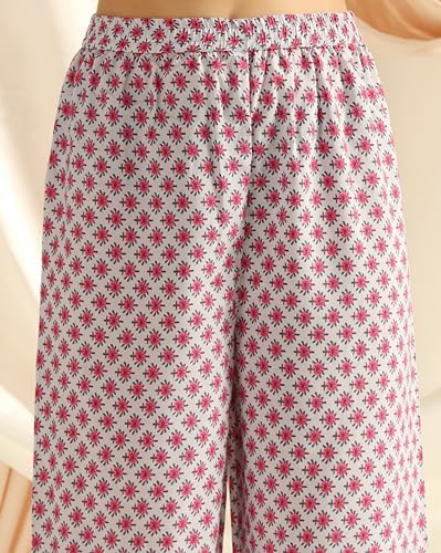 Image of DHRUVI TRENDZ Co Ord Set for Women Stylish | Ethnic Cotton Casual Cord Set | Stylish Summer Kurta & Pant Set | Casual Daily Outfit Night Suit for Women | Full Sleeve Top with Relaxed Fit Trousers