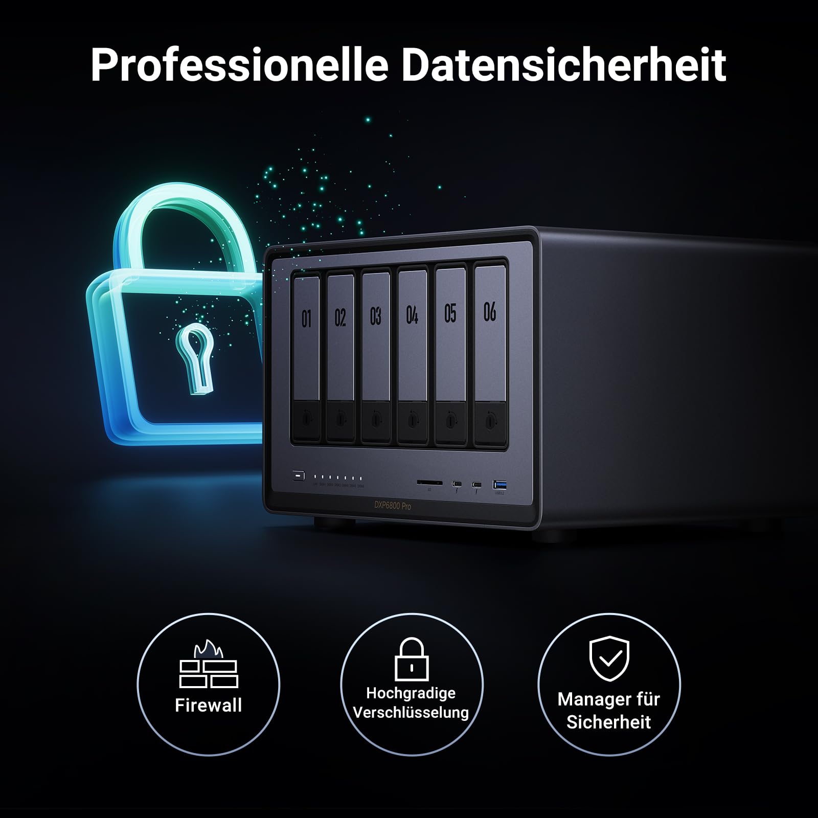UGREEN NASync DXP6800 Pro 6-Bay NAS Server mit USB 2.5G LAN Adapter(Diskless)