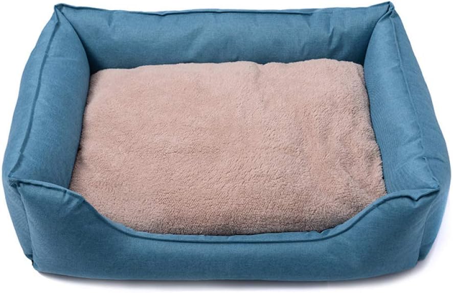 YUANYI Nido De Mascota Súper Suave Y Lujoso Cama De Perro Cuadrada Nido De Gato Cómodo Sofá Cálido Saco De Dormir Alivio Ortopédico Cama para Mascotas,Blue-68 * 55 * 16cm