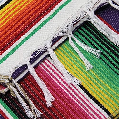 yofit Mexican Serape Table Runner, Mexican Party Blanket, Serape Wedding Decorations,6pack (Violet, 14x84 inch 6pack)