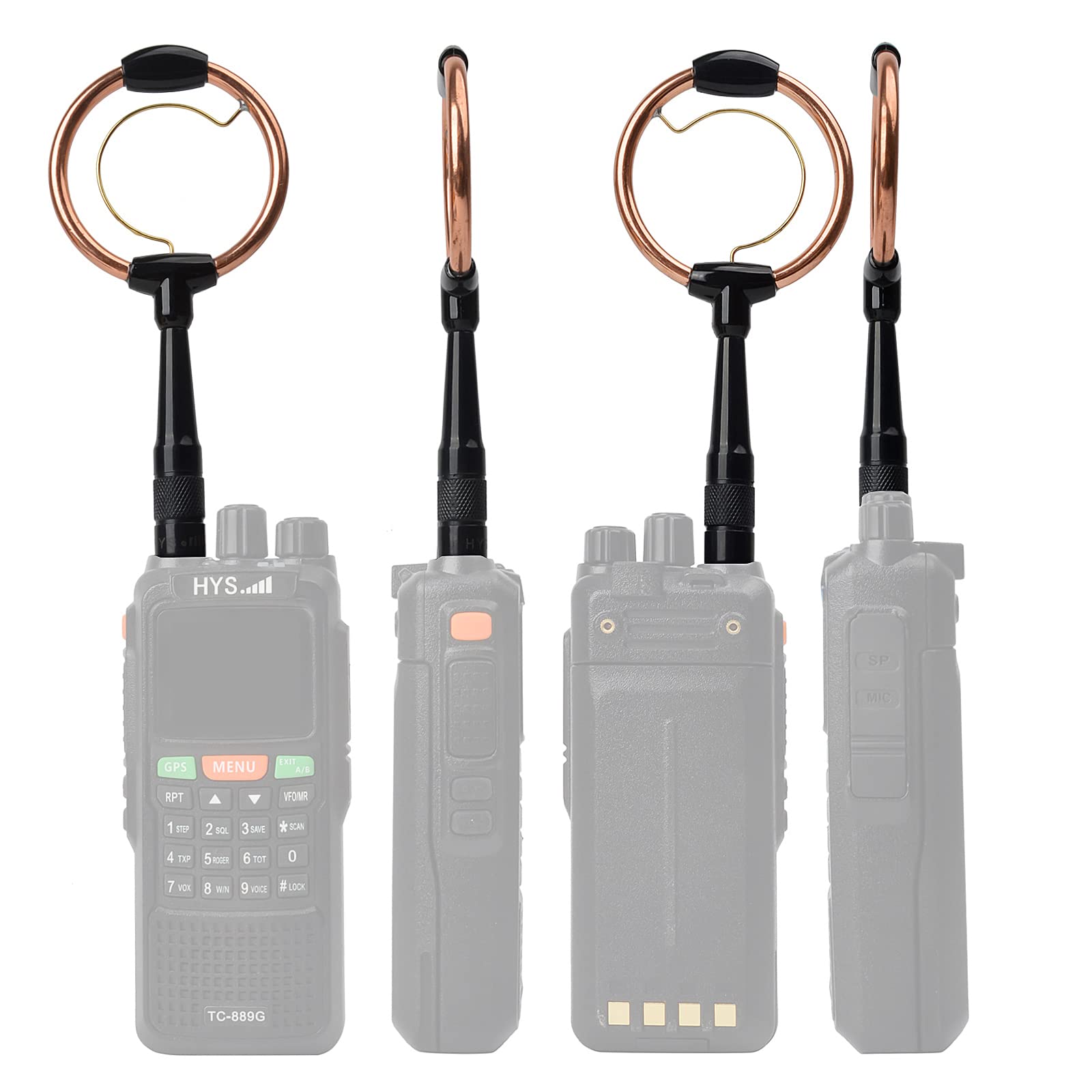 Antenna Walkie Talkie VHF/UHF SMA-M – 144/430 MHz, Pieghevole, Compatibile Con Baofeng, YAESU, TYT, Wouxun E Altri - 4