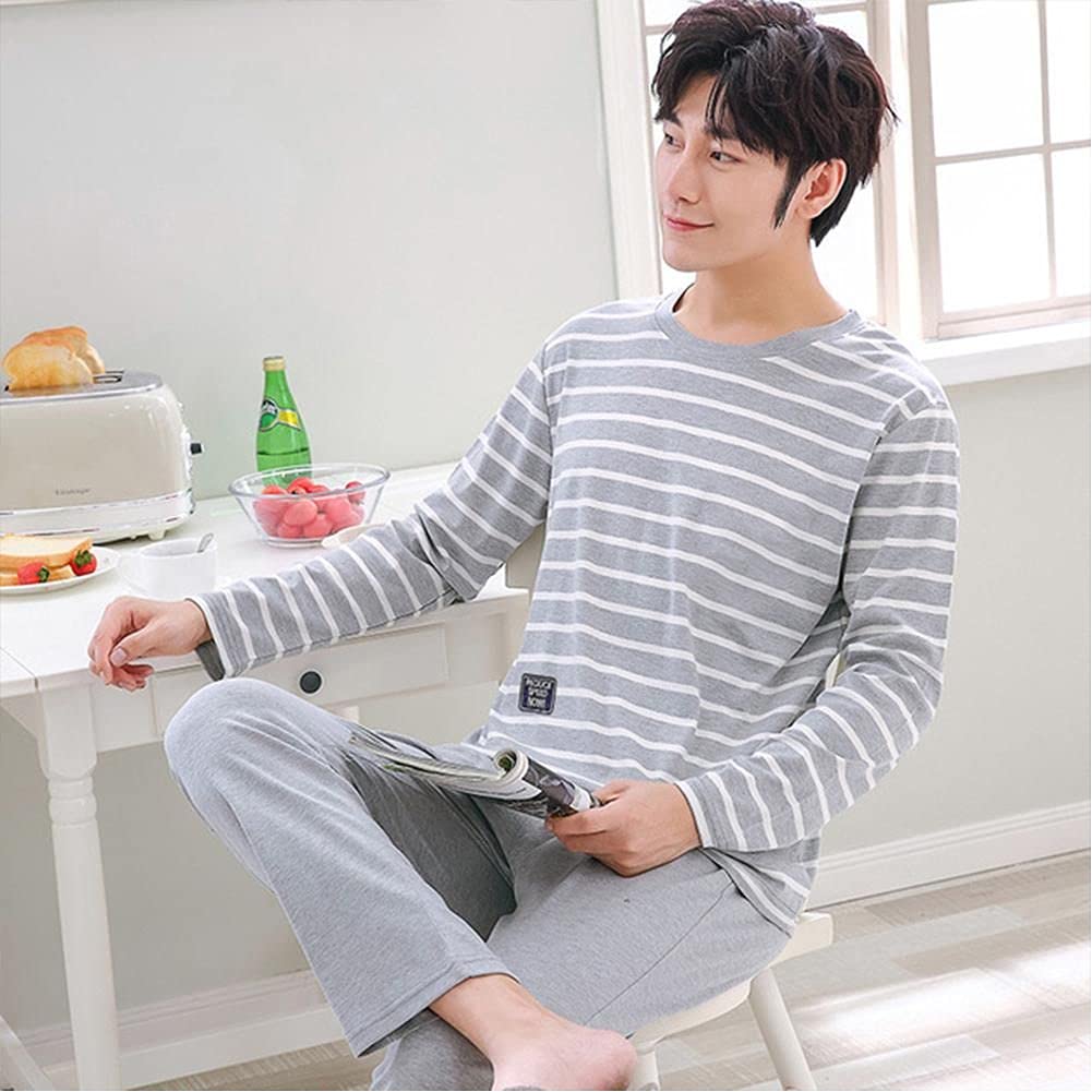 WEDFGXMen'S Winter Warm Pajamas Cotton Sleepwear Home Wear Cartoon Panda Print Pajama Male Casual Long Sleeve Plus Size Sets Suit