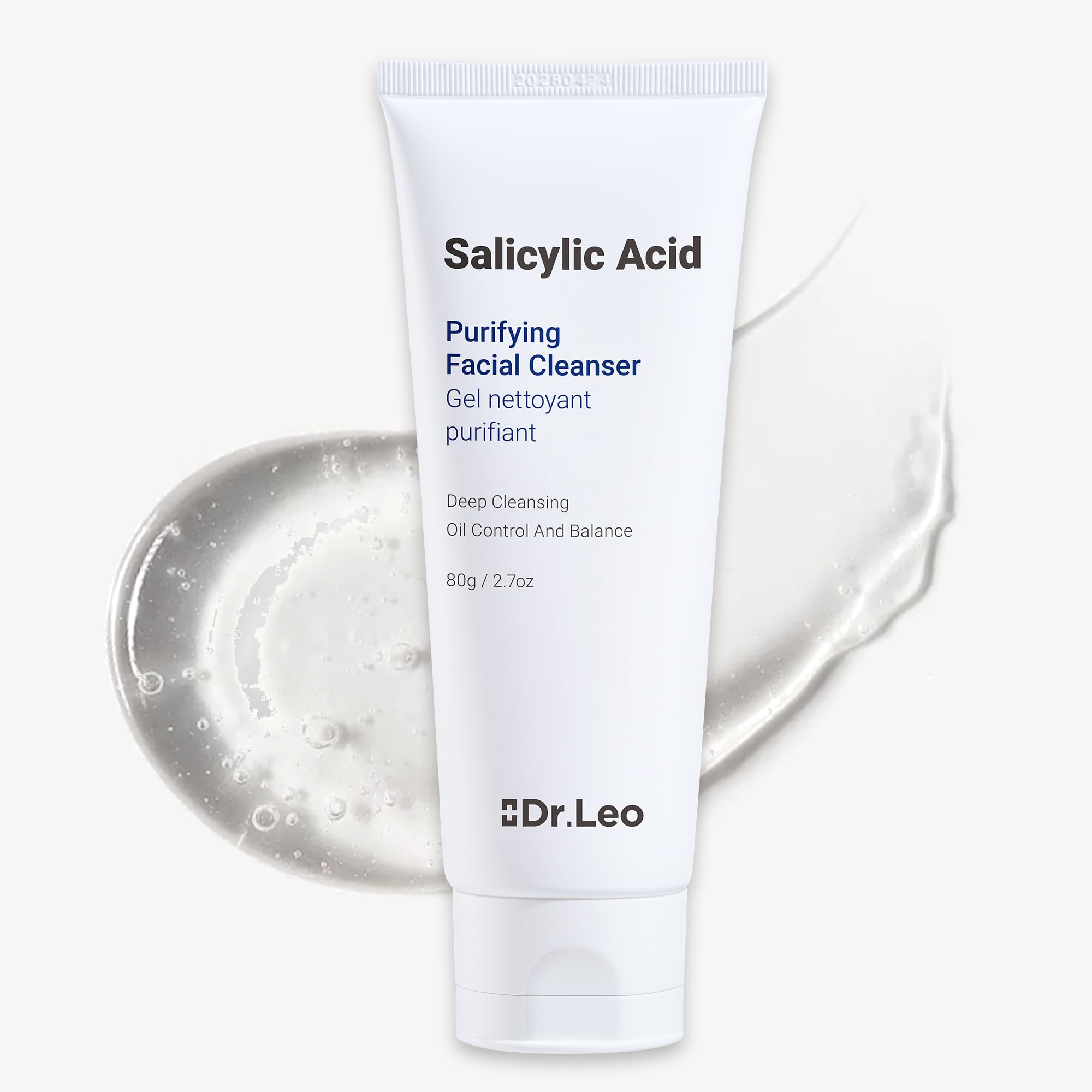 Dr.Leo Salicylic Acid Foaming Cleanser, Face Wash for Oily, Combo & Acne-Prone Skin | 8 Amino Acids Gentle Non-Irritating, 3X Crystal Jelly Deep Clean
