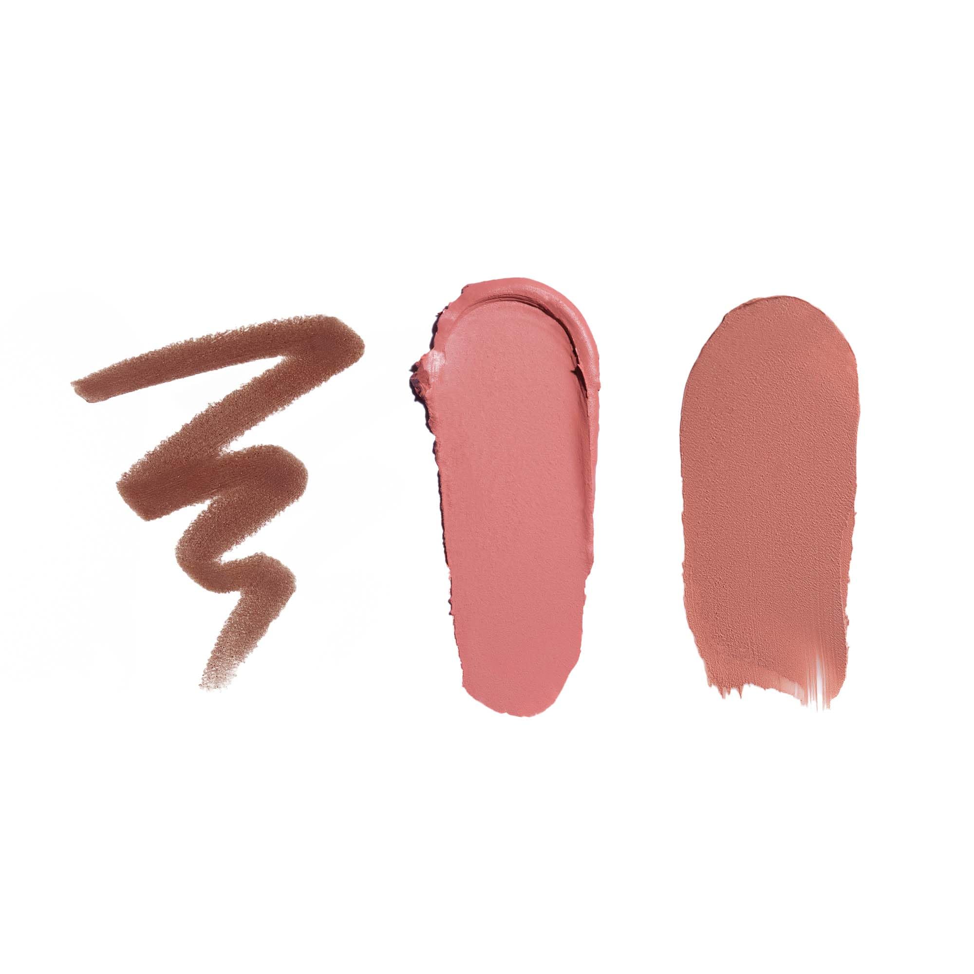 Anastasia Beverly Hills - 2025 Pucker Up Lip Trio – Rouge à lèvres Blush Brown/Lip Velvet Crush/Lip Liner Malt – Coffret cadeau de vacances