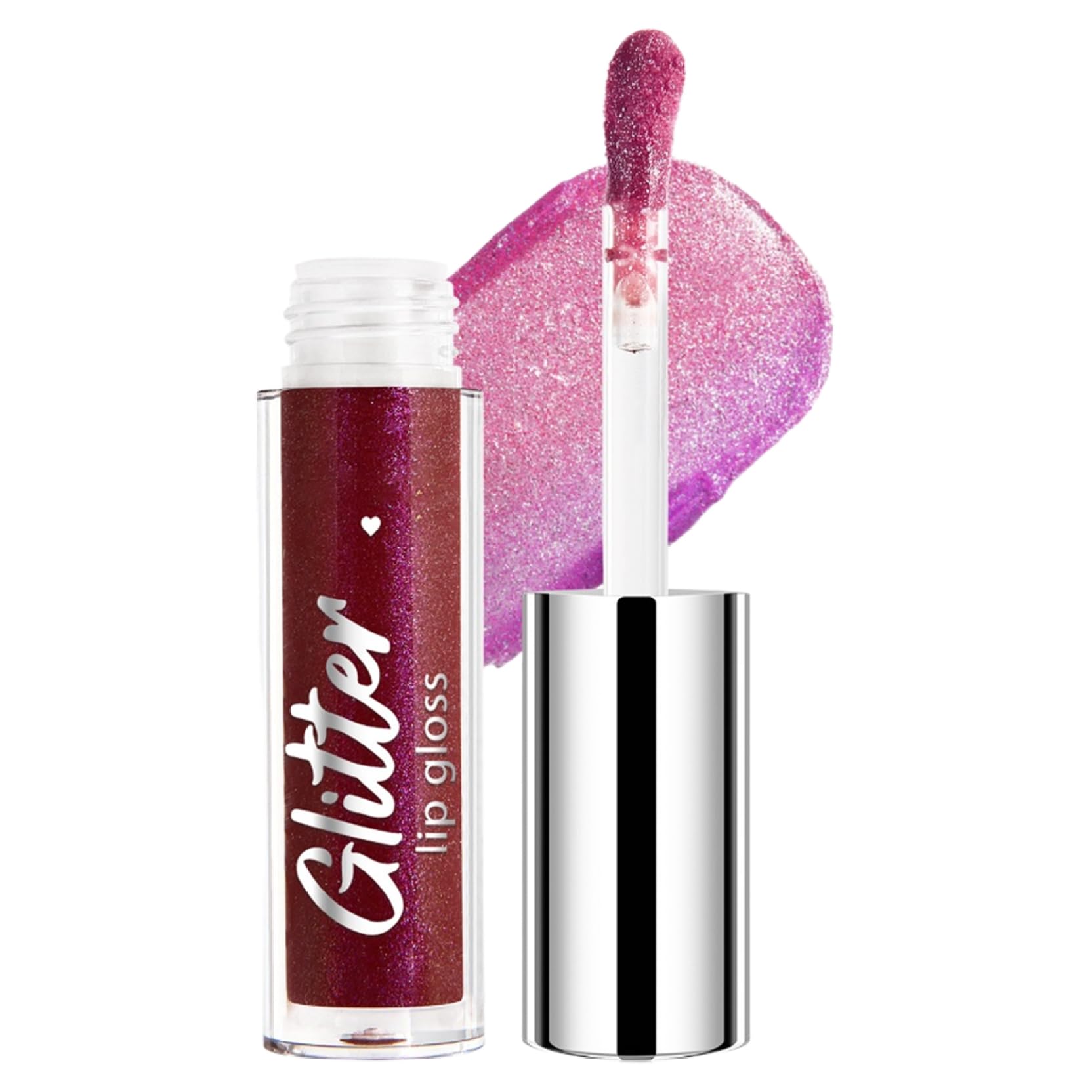Waterproof Shimmer Lip Gloss - Glittery Liquid Lipstick Non-Sticky Pigmented for All-Day Comfort Type 04 One Size